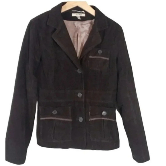 Free People S distressed brown corduroy 3 button blazer‎ - Picture 1 of 5